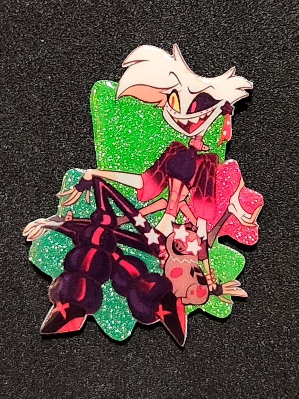 Angel Dust Glitter Pin - Hazbin Hotel